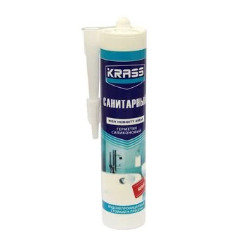 Герметик силиконовый KRASS санитарный белый 300 мл.