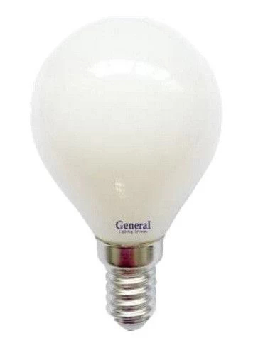 Лампа светодиодная шар P45 E27 8Вт белый свет филамент (нитевидная) матов. General LOFT