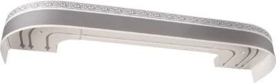 Карниз Ажур потолоч.3-х-рядный мрамор/серебро 2,0 м с пов.
