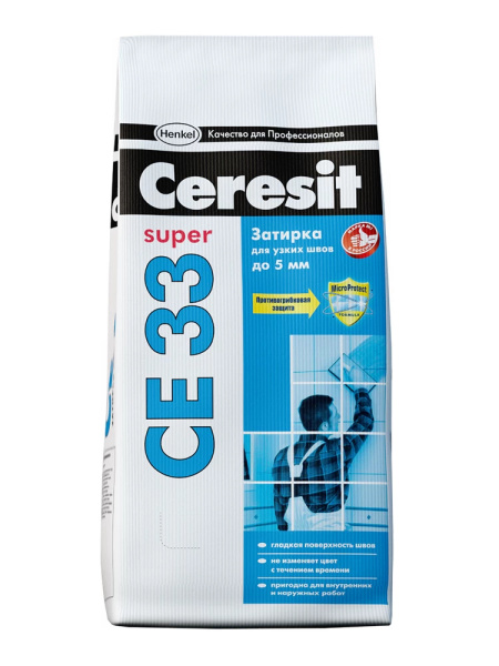 Затирка для швов Ceresit CE33 белая 2 кг