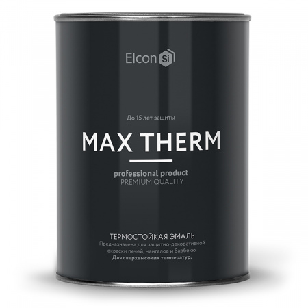 Эмаль термостойкая Elcon Max Therm серебристая 700С, 0,8кг
