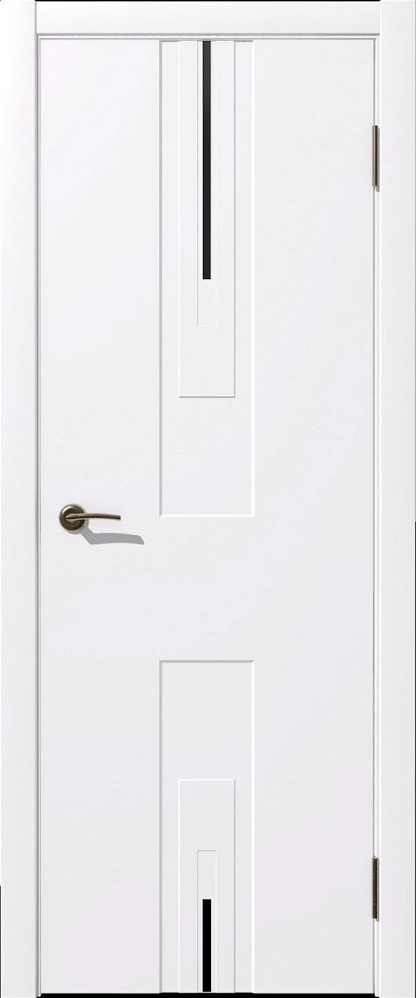 Дверное полотно Крокус остекленное белое 900*2000мм ст.черное