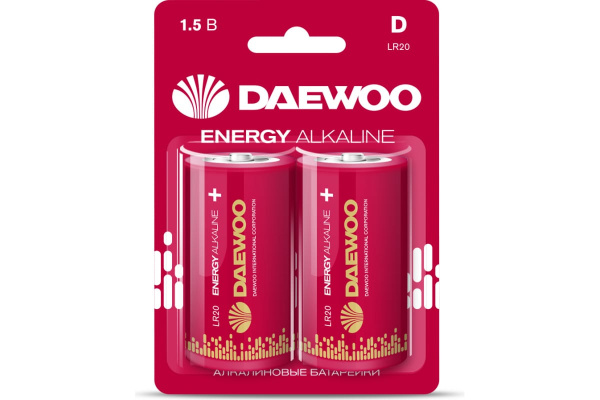 Элемент питания Daewoo Energy Alkaline LR-20 BL-2 (D)