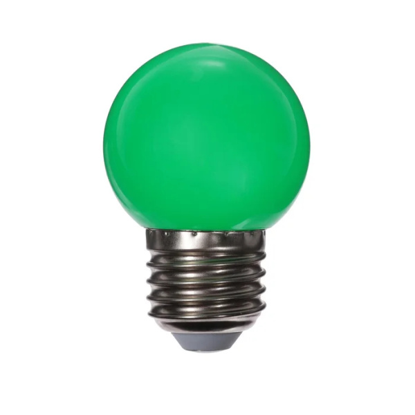 Лампа светодиодная шар G45 E27 1W зеленый матовая для гирлянды Белт Лайт Feron