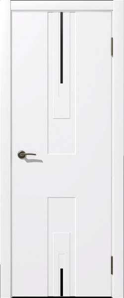 Дверное полотно Крокус остекленное белое 600*2000мм ст.черное